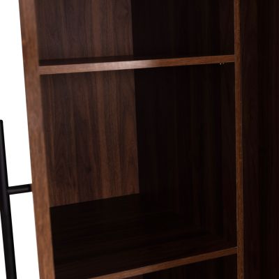 WARDROBE 3-LEAF WITH 2 DRAWERS CARYS HM746.11 MELAMINE IN WALNUT/WENGE 150x55.5x160Hcm