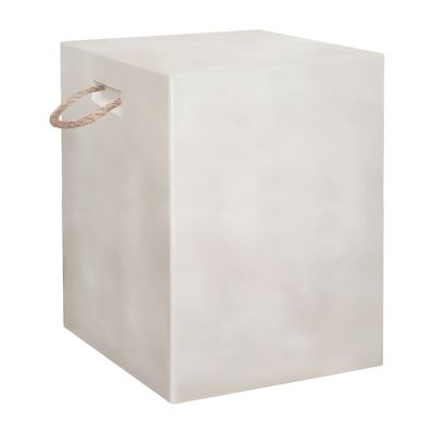 SQUARE STOOL WITH ROPE HANDLES ZAK HM6581.02 FIBER CEMENT IN BEIGE 36x36x43Hcm.