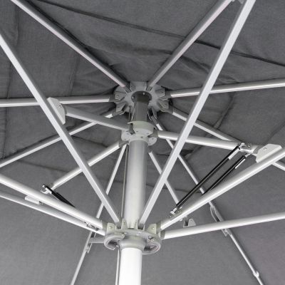PROFESSIONAL UMBRELLA 4x4x3.55Hm GLADELL HM6605.01 ANODIZED ALUMINUM--ACRYLIC SHADE IN GREY