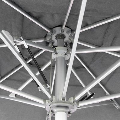 PROFESSIONAL UMBRELLA 4x4x3.55Hm GLADELL HM6605.01 ANODIZED ALUMINUM--ACRYLIC SHADE IN GREY
