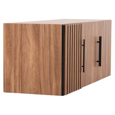 WARDROBE 3-LEAF LOFT HARRY HM18391.01 MELAMINE IN NATURAL WOOD & BLACK 150x55.5x60Hcm.