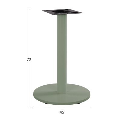 TABLE BASE HM419.28 METALLIC IN GREEN WITH HEIGHT ADJUSTERS Φ45Χ72Hcm.
