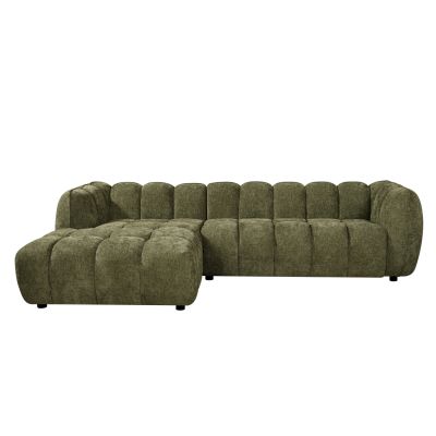 CORNER SOFA (LEFT) LYKKE HM3326.03L GREEN FABRIC 280x89-165(chaise)x70Hcm.