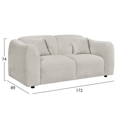 SOFA 2-SEATER JUNOA HM3334.02 ECRU FABRIC 172x89x74Hcm.