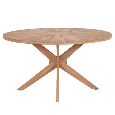 DINING TABLE ROUND CORTΕΝ HM6443 ACACIA WOOD IN NATURAL COLOR Φ140x76Hcm.