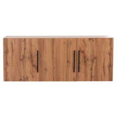 WARDROBE 3-LEAF LOFT CARYS HM747.12 MELAMINE IN NATURAL WOOD COLOR 150x55.5x60Hcm.