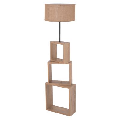 FLOOR STANDING LAMP HM7608.03 MDF IN SONOMA-BEIGE CAP Φ38x140Hcm.