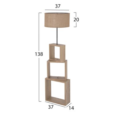 FLOOR STANDING LAMP HM7608.03 MDF IN SONOMA-BEIGE CAP Φ38x140Hcm.