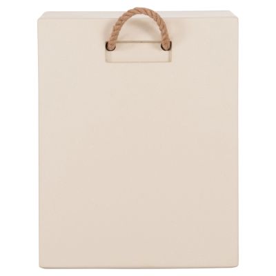 SQUARE STOOL WITH ROPE HANDLES ZAK HM6581.02 FIBER CEMENT IN BEIGE 36x36x45.5Hcm.