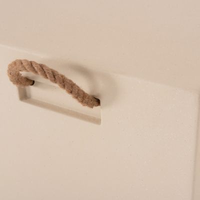 SQUARE STOOL WITH ROPE HANDLES ZAK HM6581.02 FIBER CEMENT IN BEIGE 36x36x45.5Hcm.