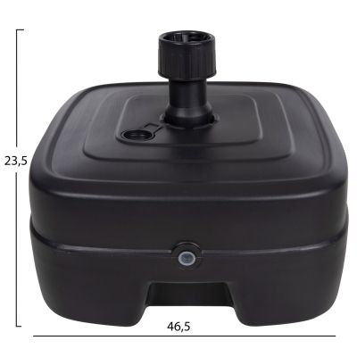 PLASTIC UMBRELLA BASE WITH WHEEL SOLBAS HM6113.02 ANTHRACITE COLOR-FOR POLE 33/50mm 46,5x23,5Hcm.