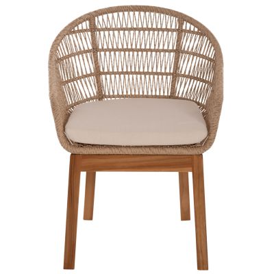 ARMCHAIR AMORA HM9567 RECYCLED TEAK LEGS ALUMINUM FRAME & POLYRATTAN  64x60x87H cm.