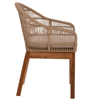 ARMCHAIR AMORA HM9567 RECYCLED TEAK LEGS ALUMINUM FRAME & POLYRATTAN  64x60x87H cm.