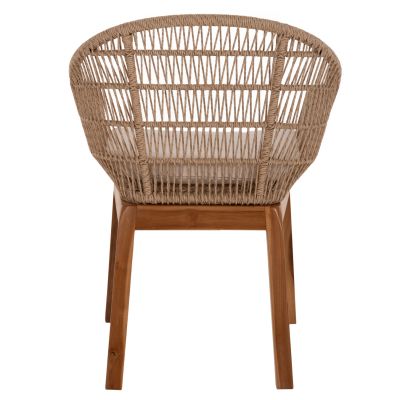 ARMCHAIR AMORA HM9567 RECYCLED TEAK LEGS ALUMINUM FRAME & POLYRATTAN  64x60x87H cm.