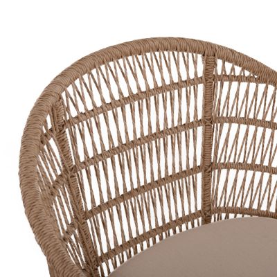 ARMCHAIR AMORA HM9567 RECYCLED TEAK LEGS ALUMINUM FRAME & POLYRATTAN  64x60x87H cm.