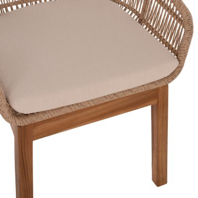 ARMCHAIR AMORA HM9567 RECYCLED TEAK LEGS ALUMINUM FRAME & POLYRATTAN  64x60x87H cm.