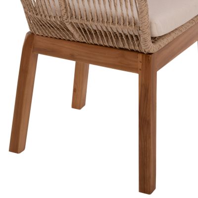 ARMCHAIR AMORA HM9567 RECYCLED TEAK LEGS ALUMINUM FRAME & POLYRATTAN  64x60x87H cm.