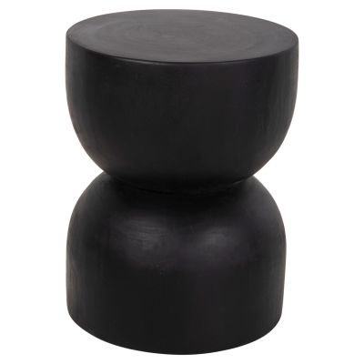 КРЪГЛА ТАБУРЕТКА FEBRY HM9753.02 МАСИВНО СУАРНО ДЪРВО В ЧЕРНО Φ35x45Hcm.