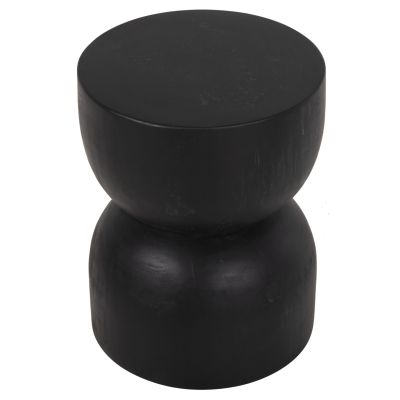 КРЪГЛА ТАБУРЕТКА FEBRY HM9753.02 МАСИВНО СУАРНО ДЪРВО В ЧЕРНО Φ35x45Hcm.