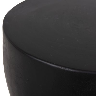 КРЪГЛА ТАБУРЕТКА FEBRY HM9753.02 МАСИВНО СУАРНО ДЪРВО В ЧЕРНО Φ35x45Hcm.