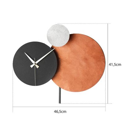 WALL CLOCK HM4329 METAL IN COPPER-WHITE-ANTHRACITE 46,5X41,5Hcm.