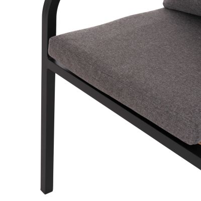 OUTDOOR DINING SET 7PCS MAERLY HM10826.13 ALUMINUM & CUSHIONS IN DARK GREY--POLYWOOD