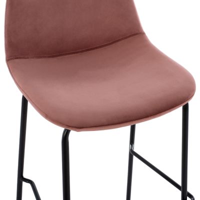 HM9298.12 bar stool, dusty pink velvet, metal legs, 47x51x96