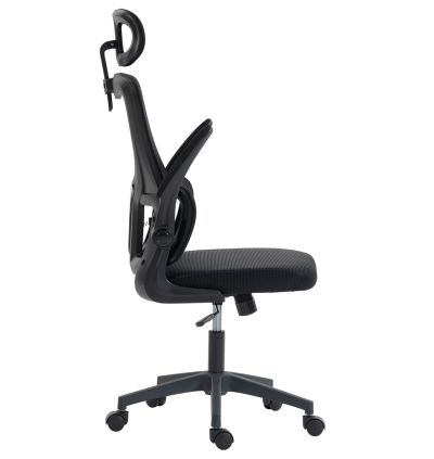 OFFICE CHAIR KESI HM1222.01 BLACK MESH FABRIC & PP 52x50x122Hcm.