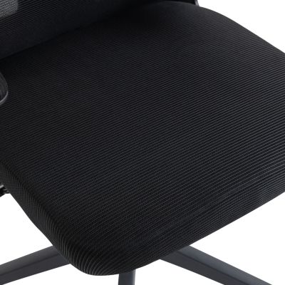 OFFICE CHAIR KESI HM1222.01 BLACK MESH FABRIC & PP 52x50x122Hcm.