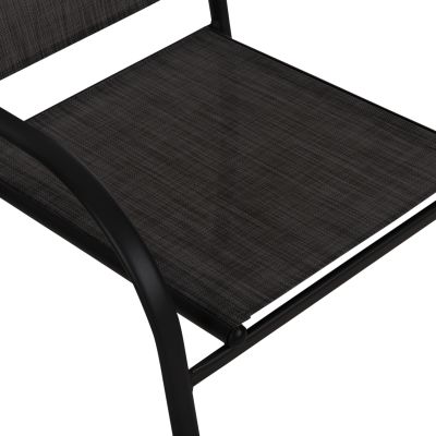 OUTDOOR DINING SET 5PCS REDAN HM10890.01 METAL-TEXTILENE IN BLACK & DARK GREY