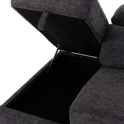 SOFA LEFT CORNER-RECLINE & STORAGE SPACE RESTRO HM3339.01L GREY FABRIC 290x220x80Hcm.