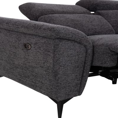 SOFA RIGHT CORNER-RECLINE & STORAGE SPACE RESTRO ΗΜ3339.01R GREY FABRIC 290x220x80Hcm.