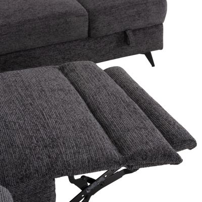 SOFA RIGHT CORNER-RECLINE & STORAGE SPACE RESTRO ΗΜ3339.01R GREY FABRIC 290x220x80Hcm.