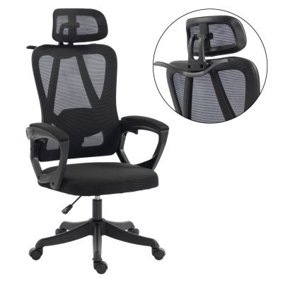 OFFICE CHAIR FRANTIC HM1224.01 BLACK MESH & POLYPROPYLENE 60x60x134Hcm.