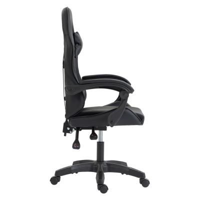 GAMING CHAIR STRATUS HM1231.01 BLACK PVC--WITH LUMBAR AND HEAD SUPPORT CUSHIONS 62x62x119Hcm.