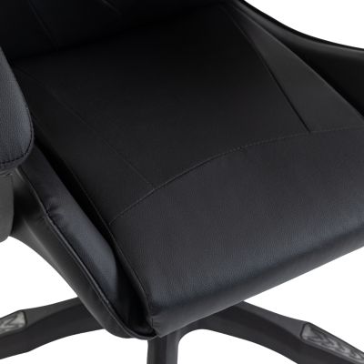GAMING CHAIR STRATUS HM1231.01 BLACK PVC--WITH LUMBAR AND HEAD SUPPORT CUSHIONS 62x62x119Hcm.