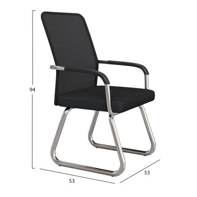 VISITOR'S CHAIR STED HM1232.01 BLACK MESH--CHROMED LEGS/ARMS 55x59x89Hcm