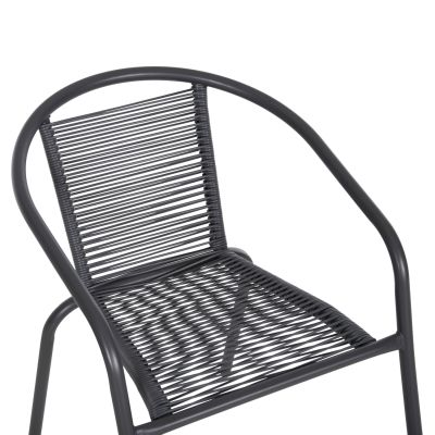 OUTDOOR 3PCS DINING SET FIGO HM10878.01 METAL & P.E.RATTAN IN GREY