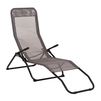 RELAX LOUNGER SWINGSAND HM6553.01 GREY TEXTILENE--BLACK METAL 142x60x95Hcm.