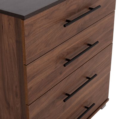 CHEST OF (4) DRAWERS CARYS HM745.11 MELAMINE IN WALNUT/WENGE 75.5x40x83Hcm.