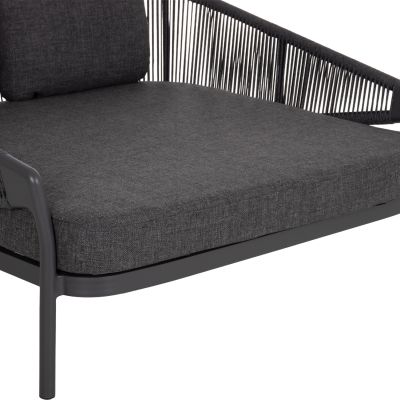 DAYBED SERIES XANTION HM6474.01 DARK GREY ALUMINUM-ROPE-OLEFIN FABRIC 157x147x88Hcm.