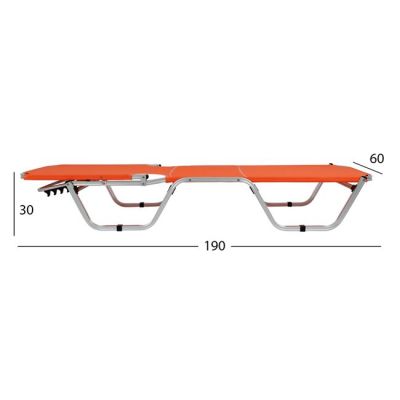 Професионален шезлонг Алуминиев HM5071.02 Оранжев 60x195x30 см