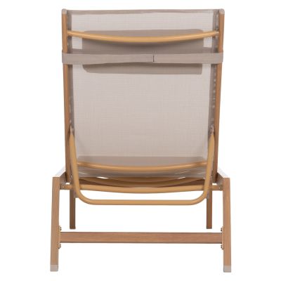 ALUMINUM SUNBED WITH HEADREST RABIA HM5982.05 IN HEAT TRANSFER COLOR & BEIGE 188x60x30Hcm.