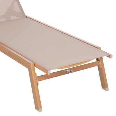 ALUMINUM SUNBED WITH HEADREST RABIA HM5982.05 IN HEAT TRANSFER COLOR & BEIGE 188x60x30Hcm.