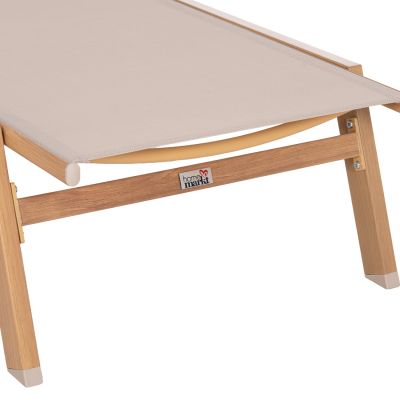 ALUMINUM SUNBED WITH HEADREST RABIA HM5982.05 IN HEAT TRANSFER COLOR & BEIGE 188x60x30Hcm.