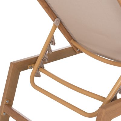 ALUMINUM SUNBED WITH HEADREST RABIA HM5982.05 IN HEAT TRANSFER COLOR & BEIGE 188x60x30Hcm.