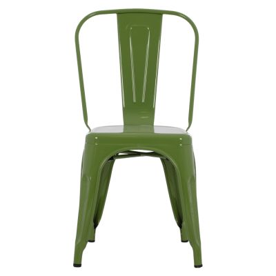 DINING CHAIR MELITA HM8641.13 METAL IN LIGHT OLIVE GREEN COLOR 43x50x82Hcm.