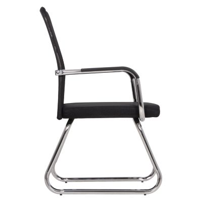 VISITOR'S CHAIR STED HM1232.01 BLACK MESH--CHROMED LEGS/ARMS 55x59x89Hcm