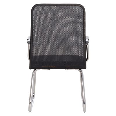VISITOR'S CHAIR STED HM1232.01 BLACK MESH--CHROMED LEGS/ARMS 55x59x89Hcm