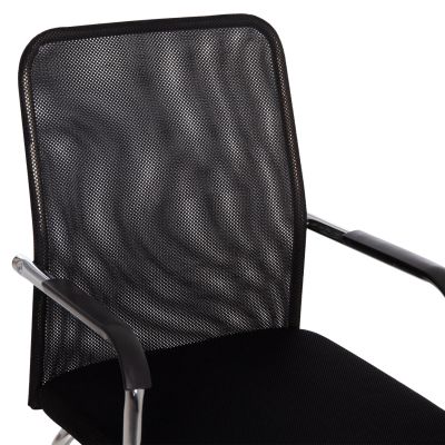 VISITOR'S CHAIR STED HM1232.01 BLACK MESH--CHROMED LEGS/ARMS 55x59x89Hcm